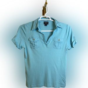 🌟 3/$10 - Woman’s blue Blouse Size L Chaps Classic